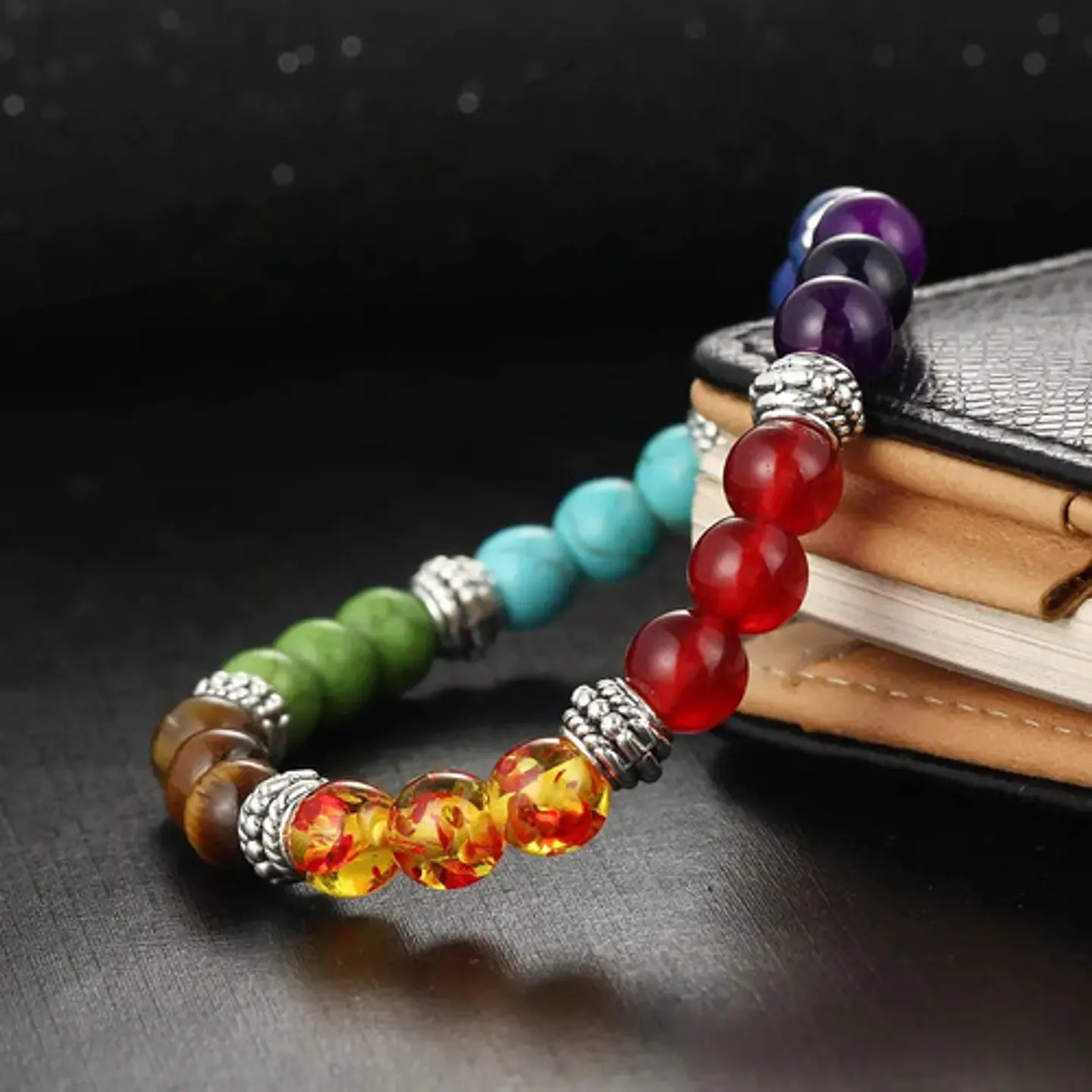 Pulsera Manilla Piedras Naturales 7 Chacras Mujer Y Hombre 3
