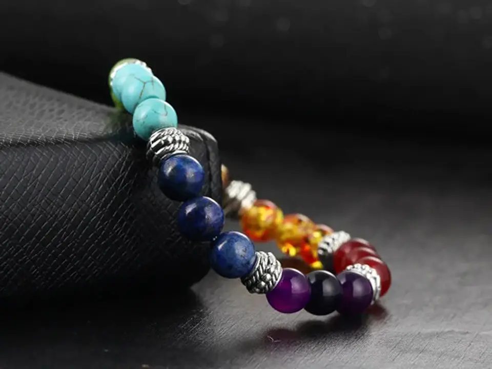 Pulsera Manilla Piedras Naturales 7 Chacras Mujer Y Hombre 4