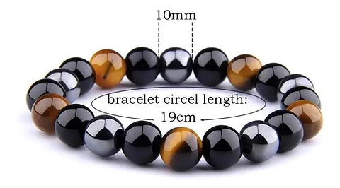 Pulsera Piedras Naturales Hematita Ojo De Tigre Mujer Hombre