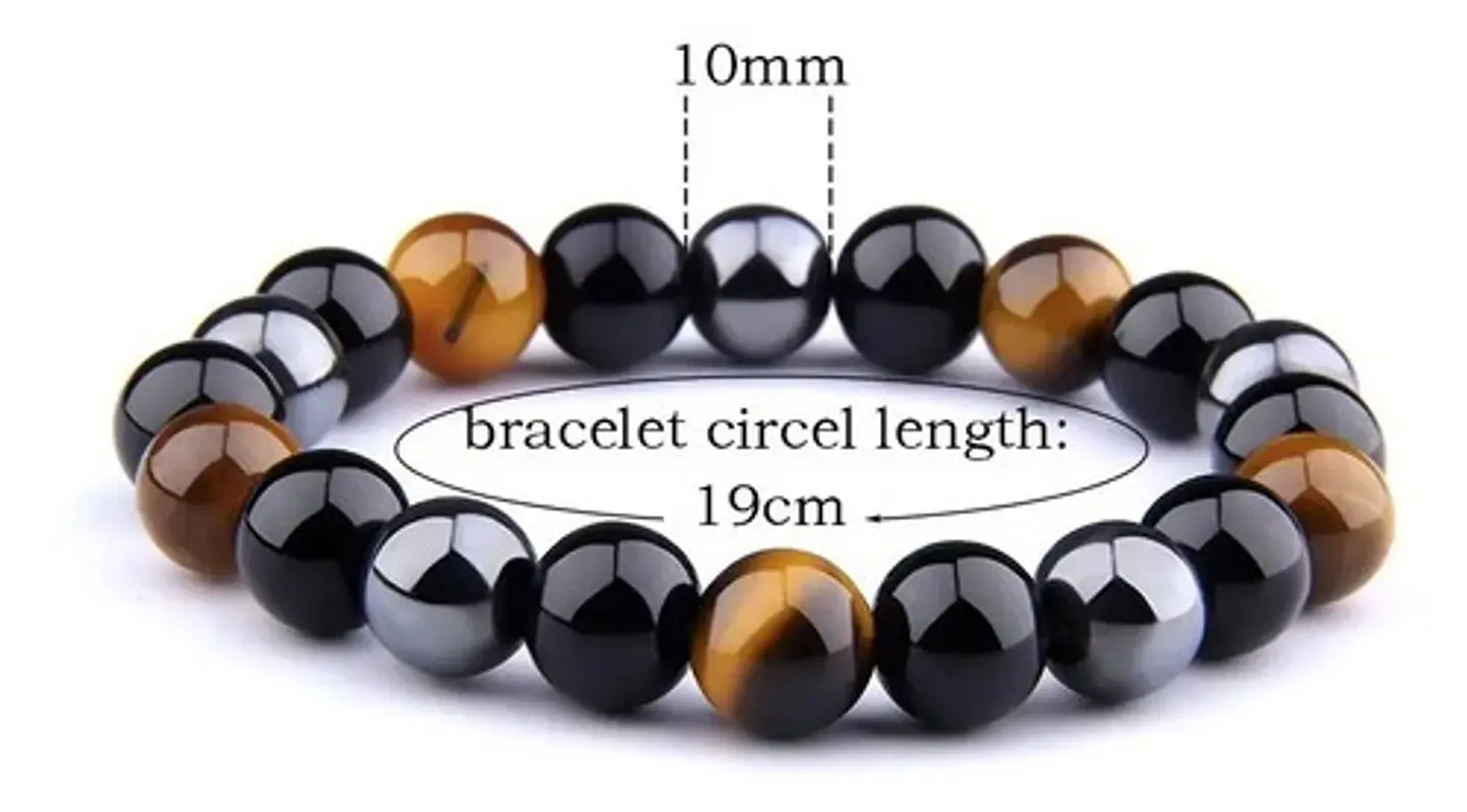 Pulsera Piedras Naturales Hematita Ojo De Tigre Mujer Hombre 2
