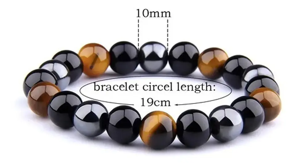 Pulsera Piedras Naturales Hematita Ojo De Tigre Mujer Hombre 2