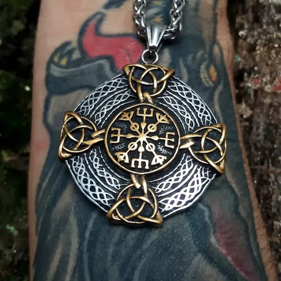 Collar Vikingo En Acero Para Hombres Dije Nórdico Amuleto 18