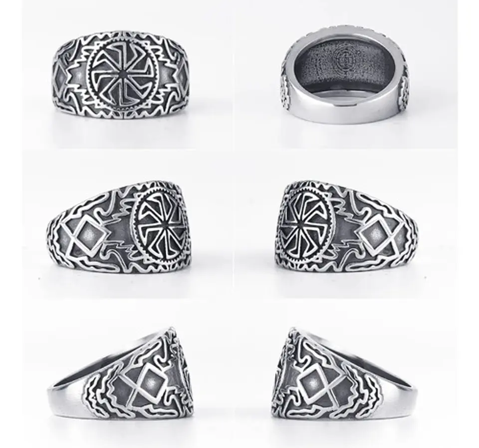 Anillo Celta Nórdico Amuleto Vikingo Acero Inoxidable Hombre 2
