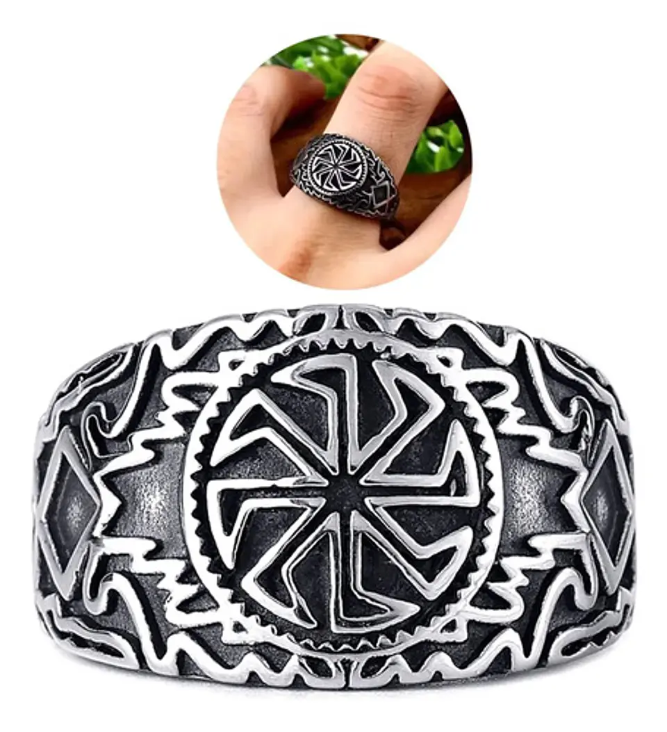 Anillo Celta Nórdico Amuleto Vikingo Acero Inoxidable Hombre 3