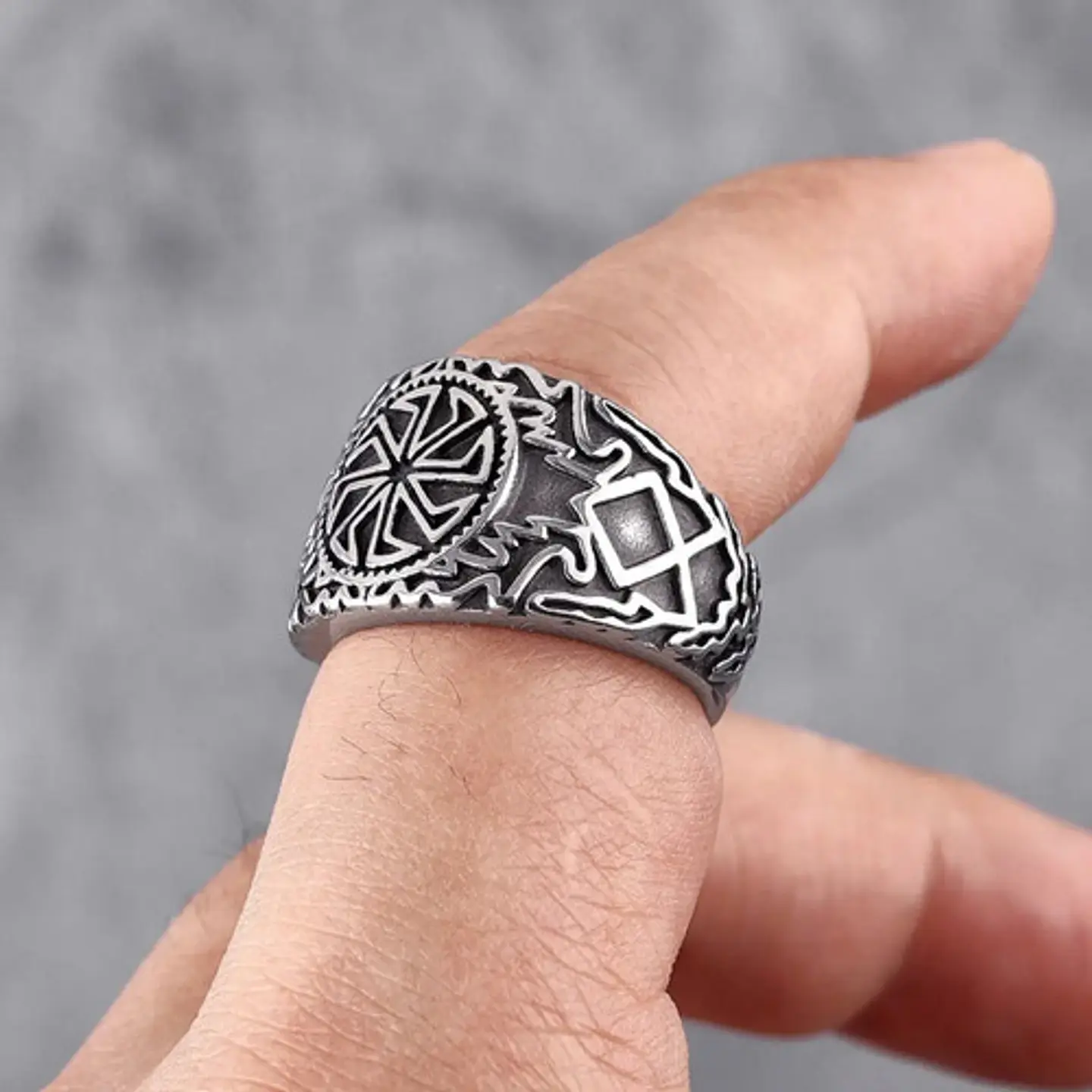Anillo Celta Nórdico Amuleto Vikingo Acero Inoxidable Hombre 6