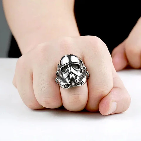 Anillo Stormtrooper Color Plata Acero Inoxidable Para Hombre