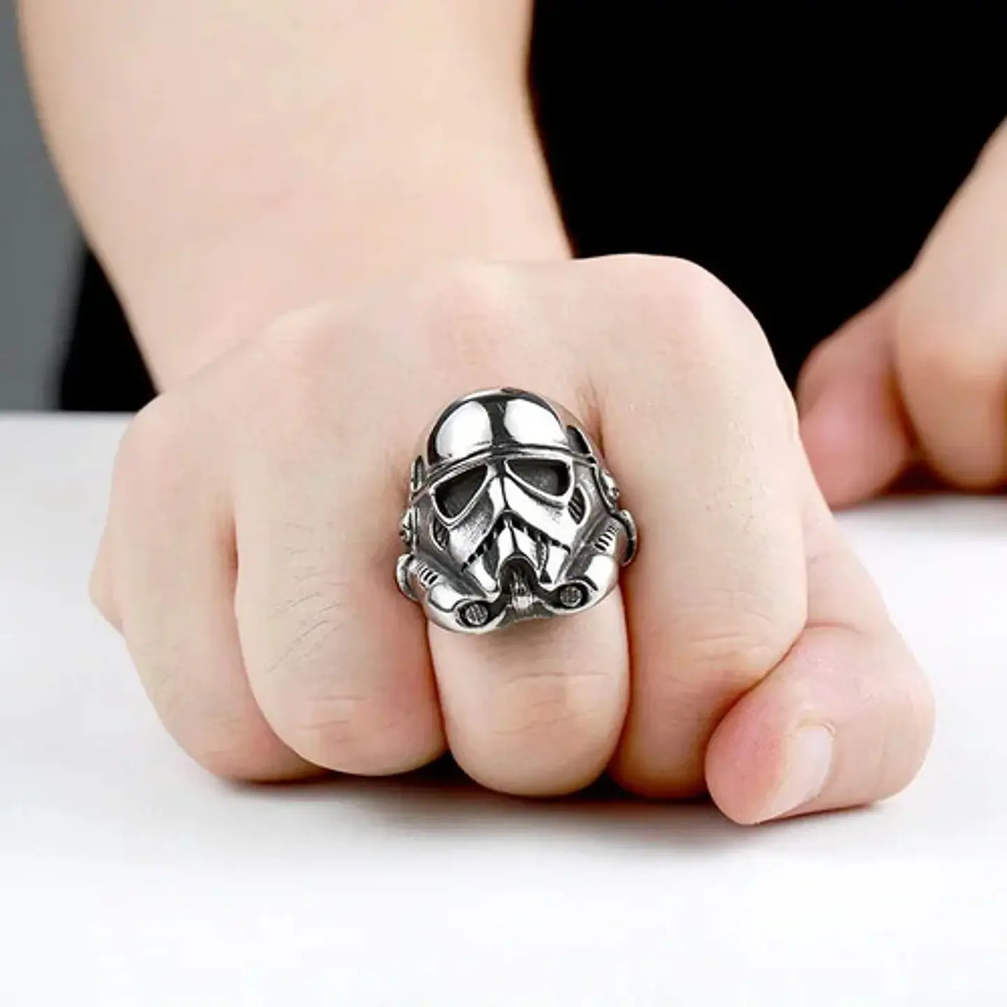 Anillo Stormtrooper Color Plata Acero Inoxidable Para Hombre 2