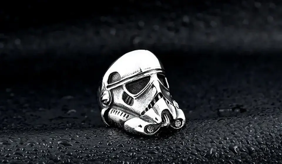 Anillo Stormtrooper Color Plata Acero Inoxidable Para Hombre 5