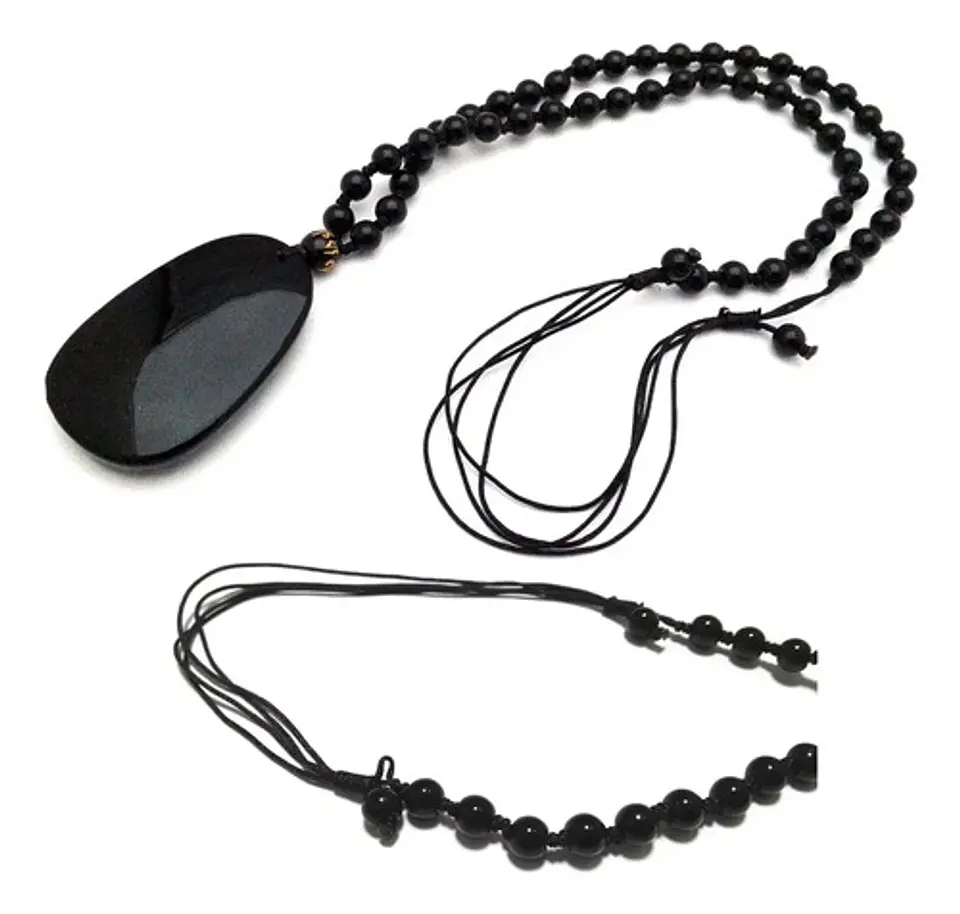 Collar Piedra Obsidiana Buda Meditacion Chakras Mujer Hombre 3