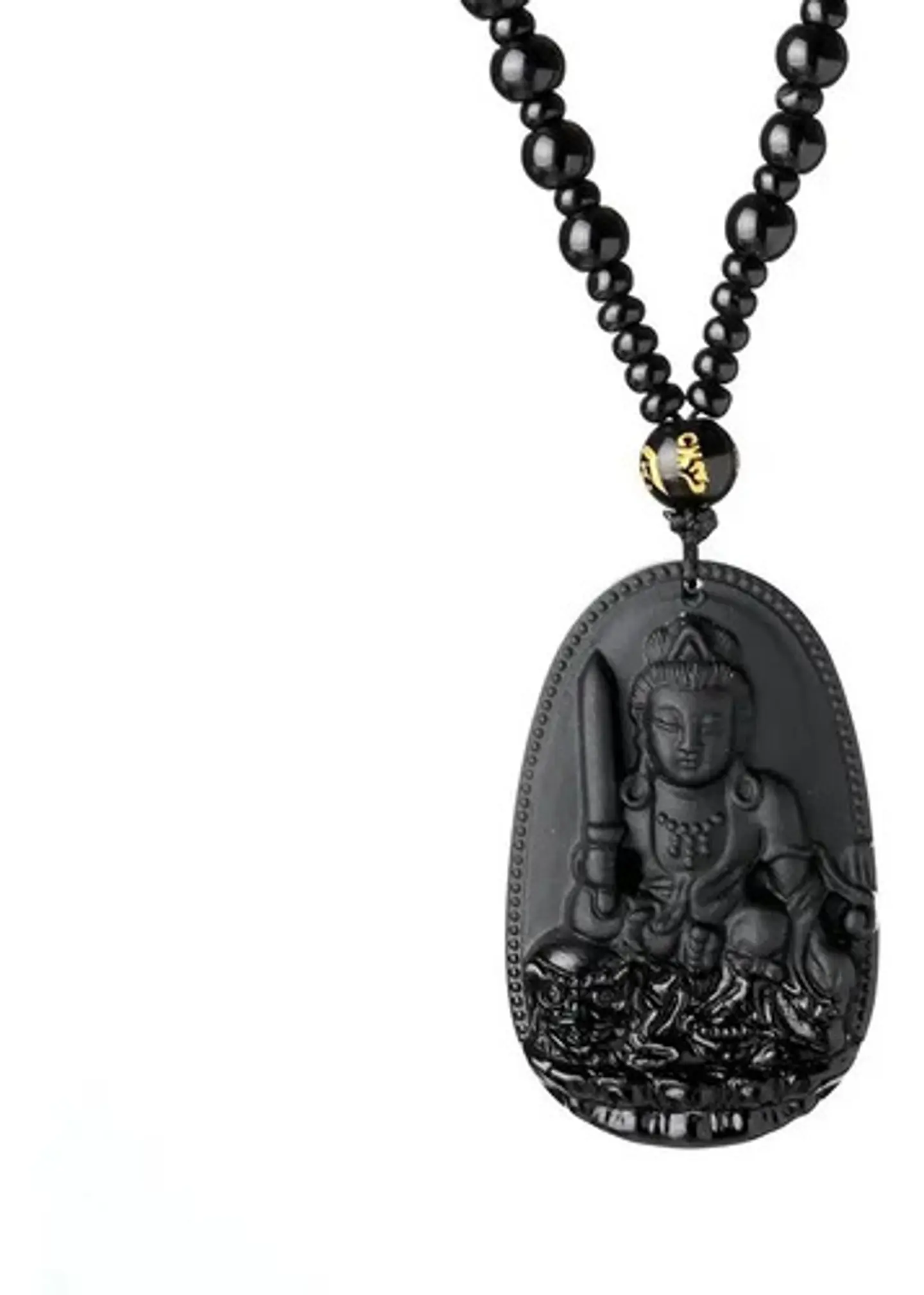 Collar Piedra Obsidiana Buda Meditacion Chakras Mujer Hombre 9