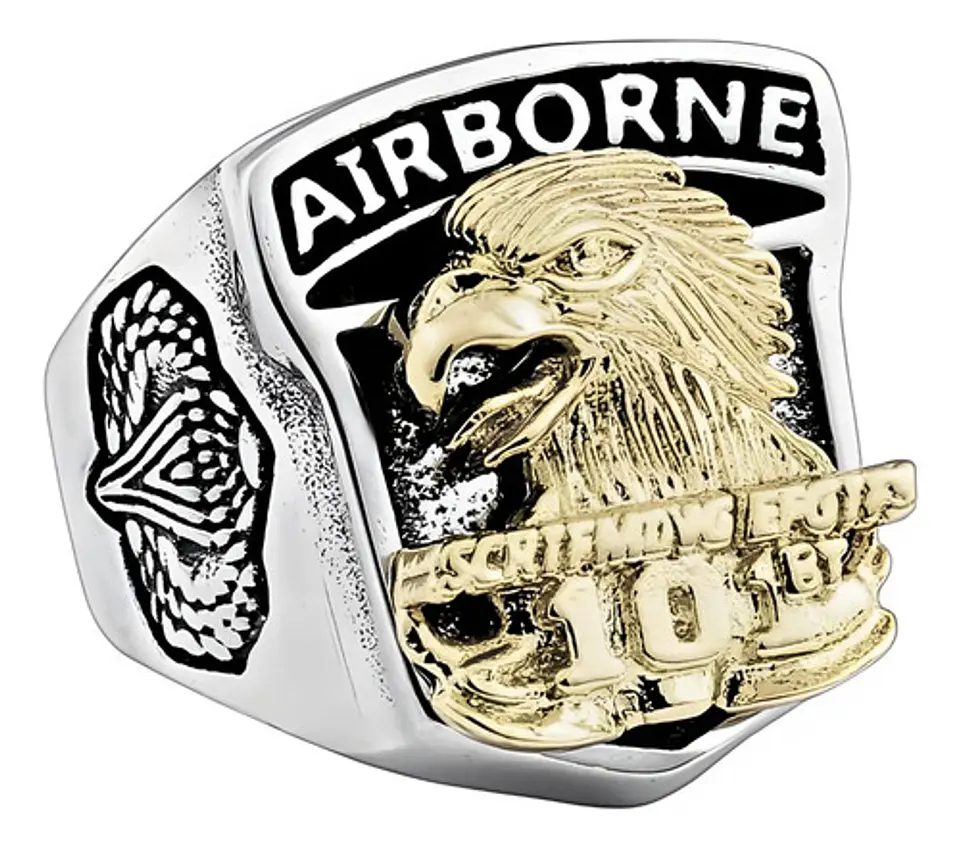 Anillo Aguila Militar Color Plata Acero Inoxidable Hombre 1