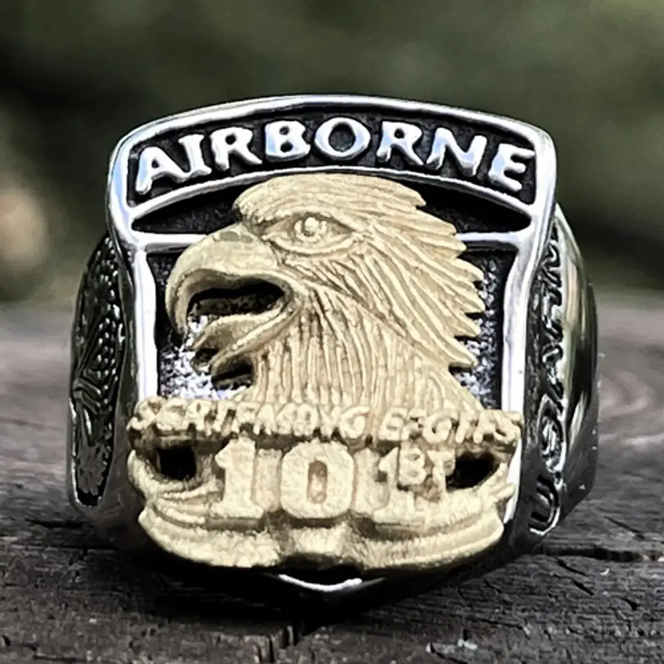 Anillo Aguila Militar Color Plata Acero Inoxidable Hombre 5