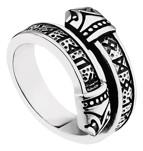 Anillo Argolla Nordico Celta Vikingo Acero Inoxidable Hombre