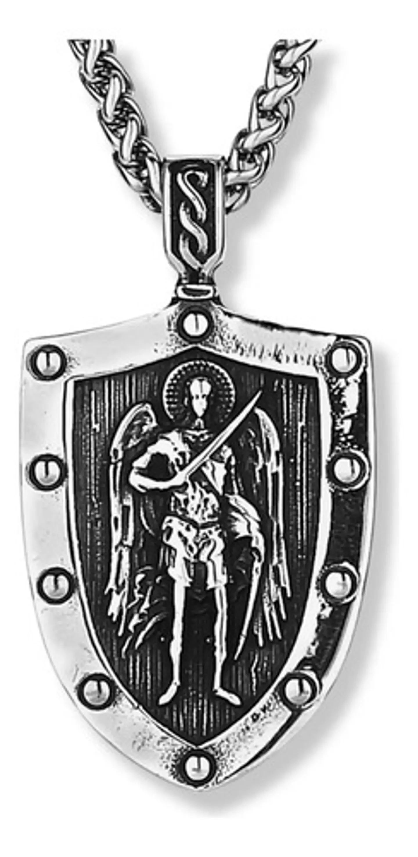 Collar Amuleto Arcangel St.michael Acero Inoxidable Hombre  1