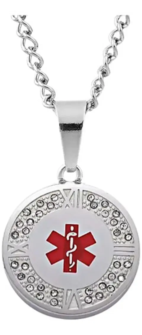 Collar Insignia Médica Alerta Id Acero Inoxidable Hombre