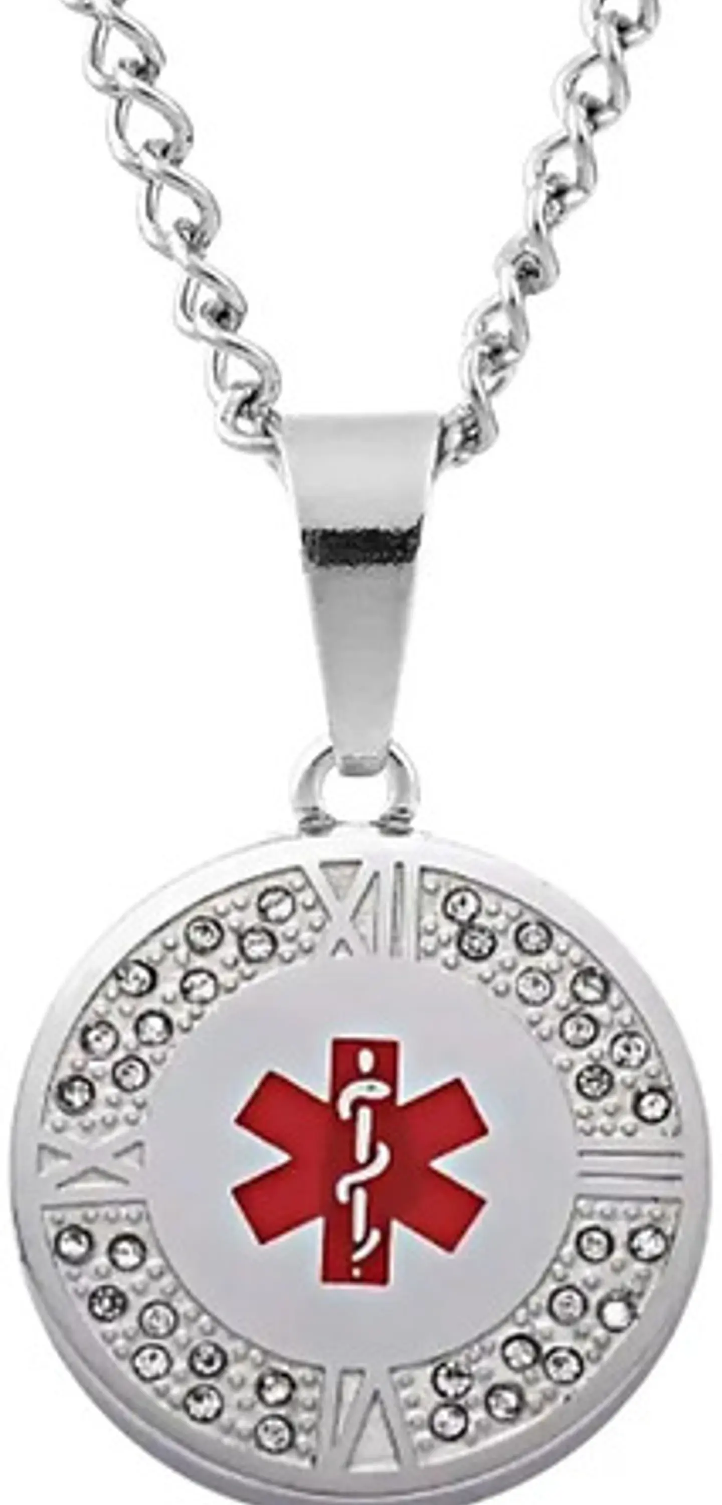 Collar Insignia Médica Alerta Id Acero Inoxidable Hombre 1