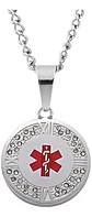 Collar Insignia Médica Alerta Id Acero Inoxidable Hombre - Miniatura 1