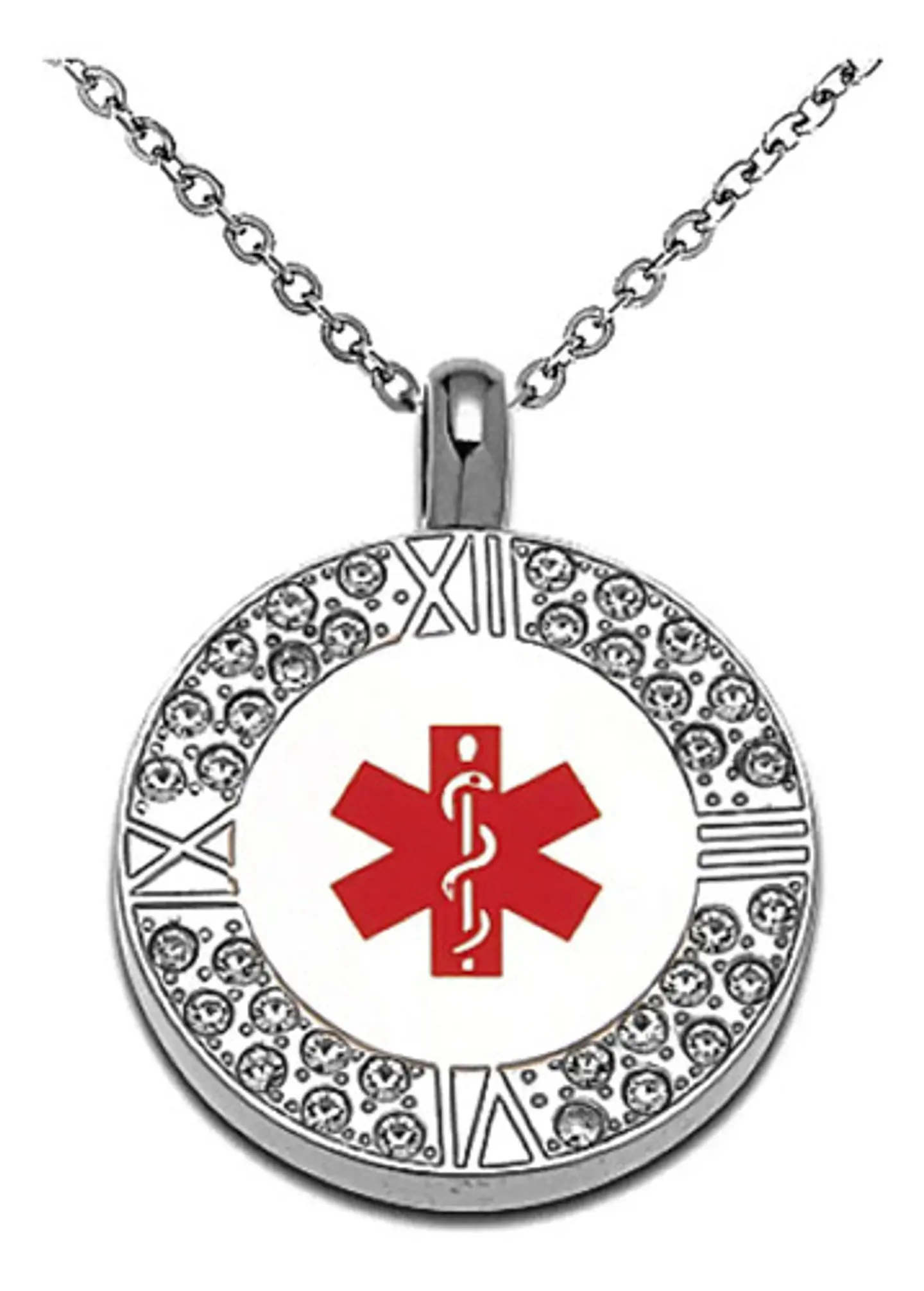 Collar Insignia Médica Alerta Id Acero Inoxidable Hombre 3