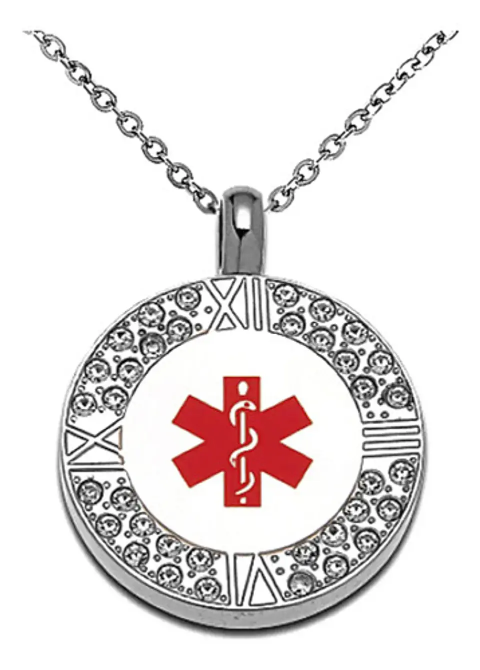 Collar Insignia Médica Alerta Id Acero Inoxidable Hombre 3