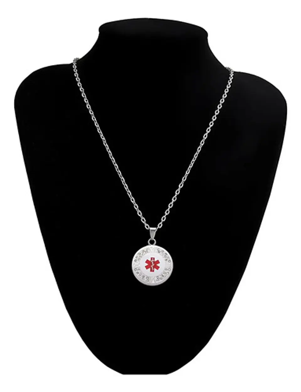 Collar Insignia Médica Alerta Id Acero Inoxidable Hombre 4