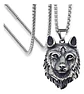 Collar Amuleto Vikingo Lobo Celta En Acero Inoxidable Hombre - Miniatura 1
