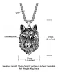 Collar Amuleto Vikingo Lobo Celta En Acero Inoxidable Hombre - Miniatura 10