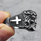 Anillo Jesus Cristo Cruz Religioso Acero Inoxidable Hombre - Miniatura 6