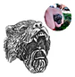 Anillo Guerrero Vikingo Piel De Oso Acero Inoxidable Hombre - Miniatura 1