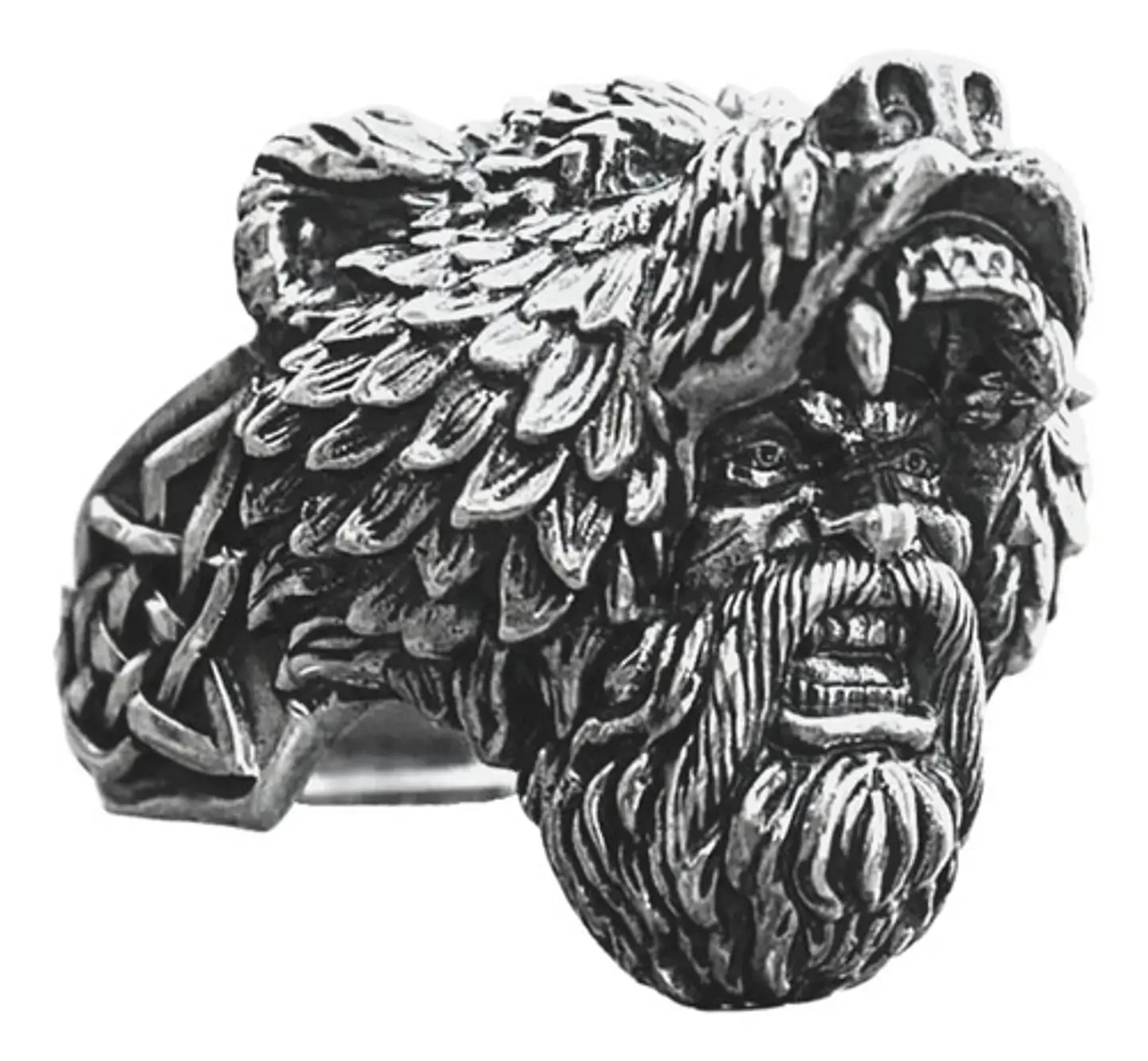 Anillo Guerrero Vikingo Piel De Oso Acero Inoxidable Hombre 11