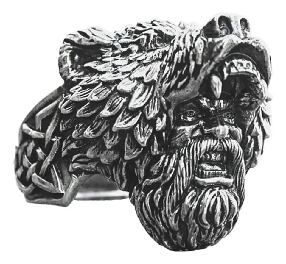 Anillo Guerrero Vikingo Piel De Oso Acero Inoxidable Hombre 11