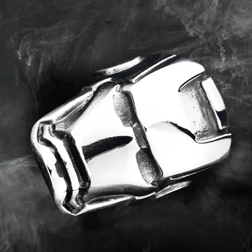 Anillo Iron Man Color Plata Heroe Acero Inoxidable Hombre 2