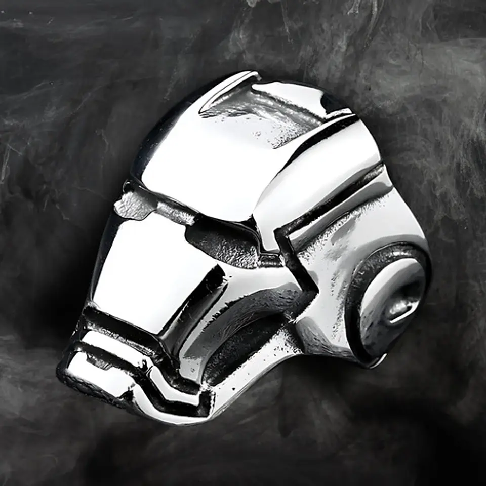 Anillo Iron Man Color Plata Heroe Acero Inoxidable Hombre 3