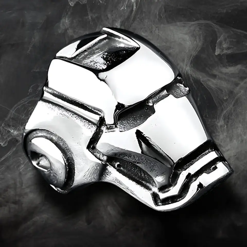 Anillo Iron Man Color Plata Heroe Acero Inoxidable Hombre 4