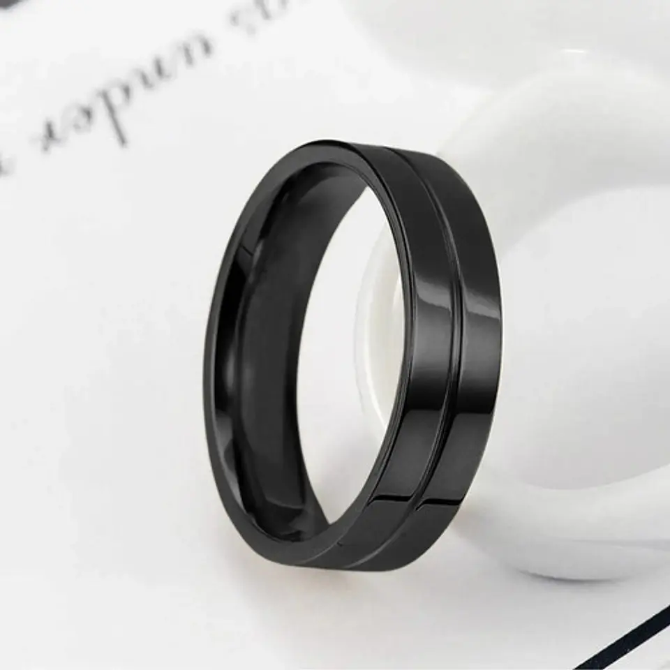 Anillo Argolla Color Plata Color Oro Acero Inoxidable Hombre 3