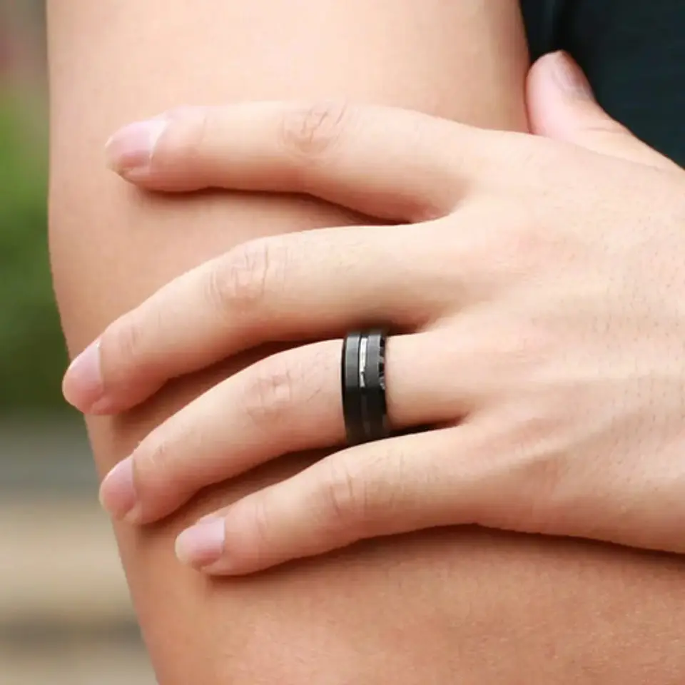 Anillo Argolla Color Plata Color Oro Acero Inoxidable Hombre 5