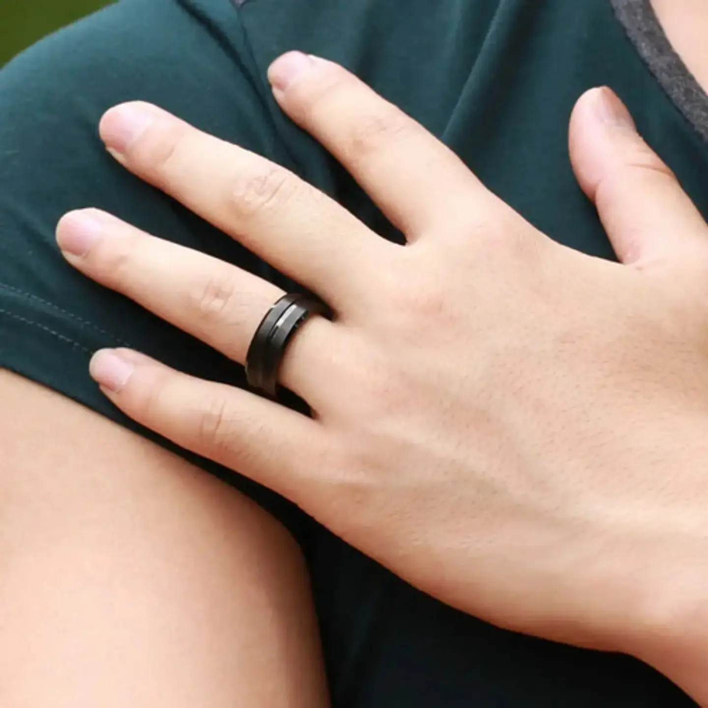 Anillo Argolla Color Plata Color Oro Acero Inoxidable Hombre 6