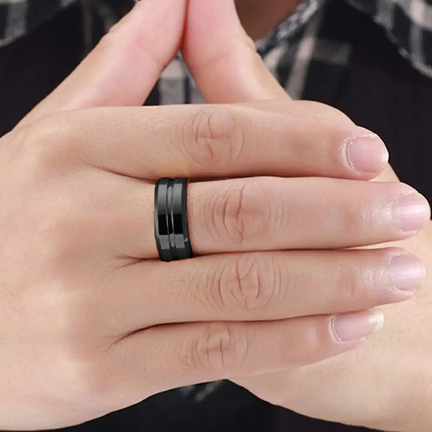 Anillo Argolla Color Plata Color Oro Acero Inoxidable Hombre 7