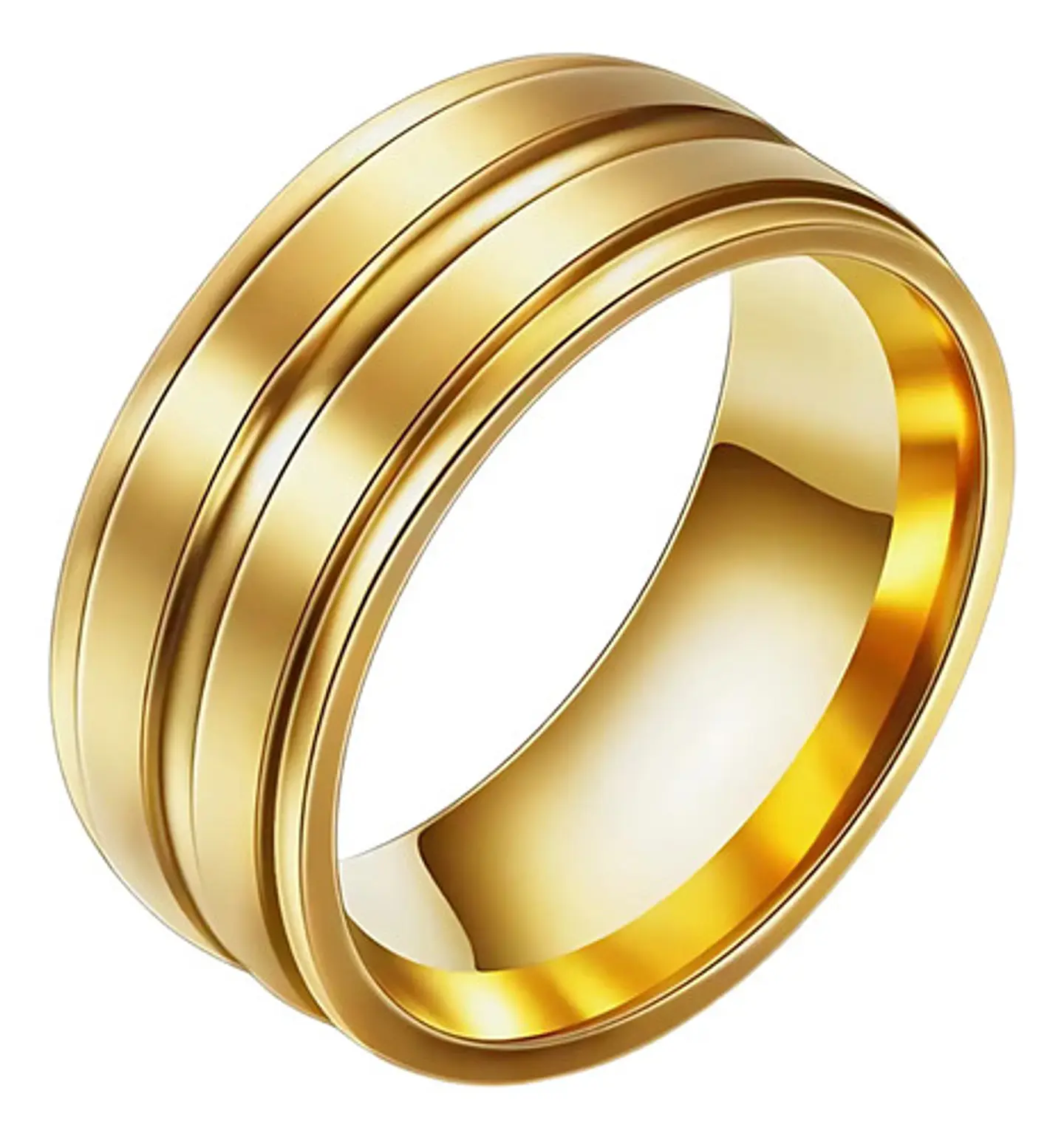 Anillo Argolla Color Plata Color Oro Acero Inoxidable Hombre 8