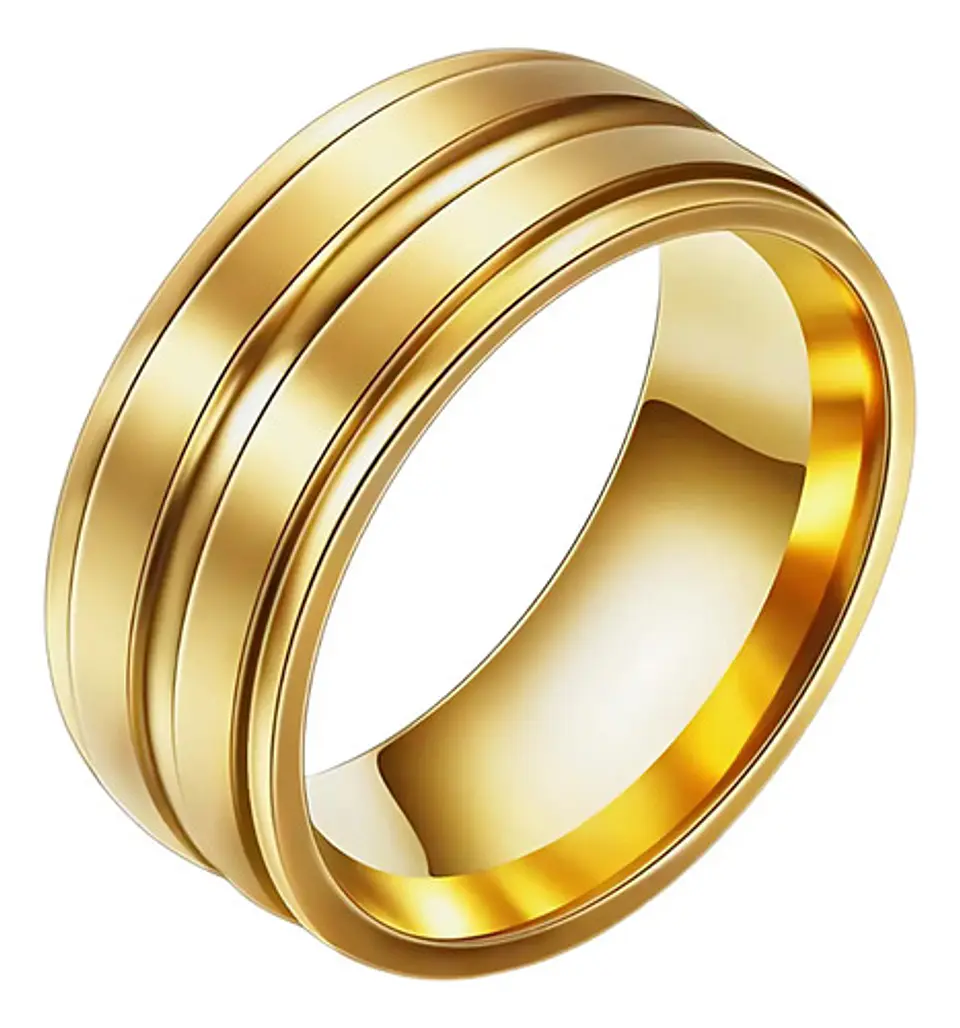 Anillo Argolla Color Plata Color Oro Acero Inoxidable Hombre 8