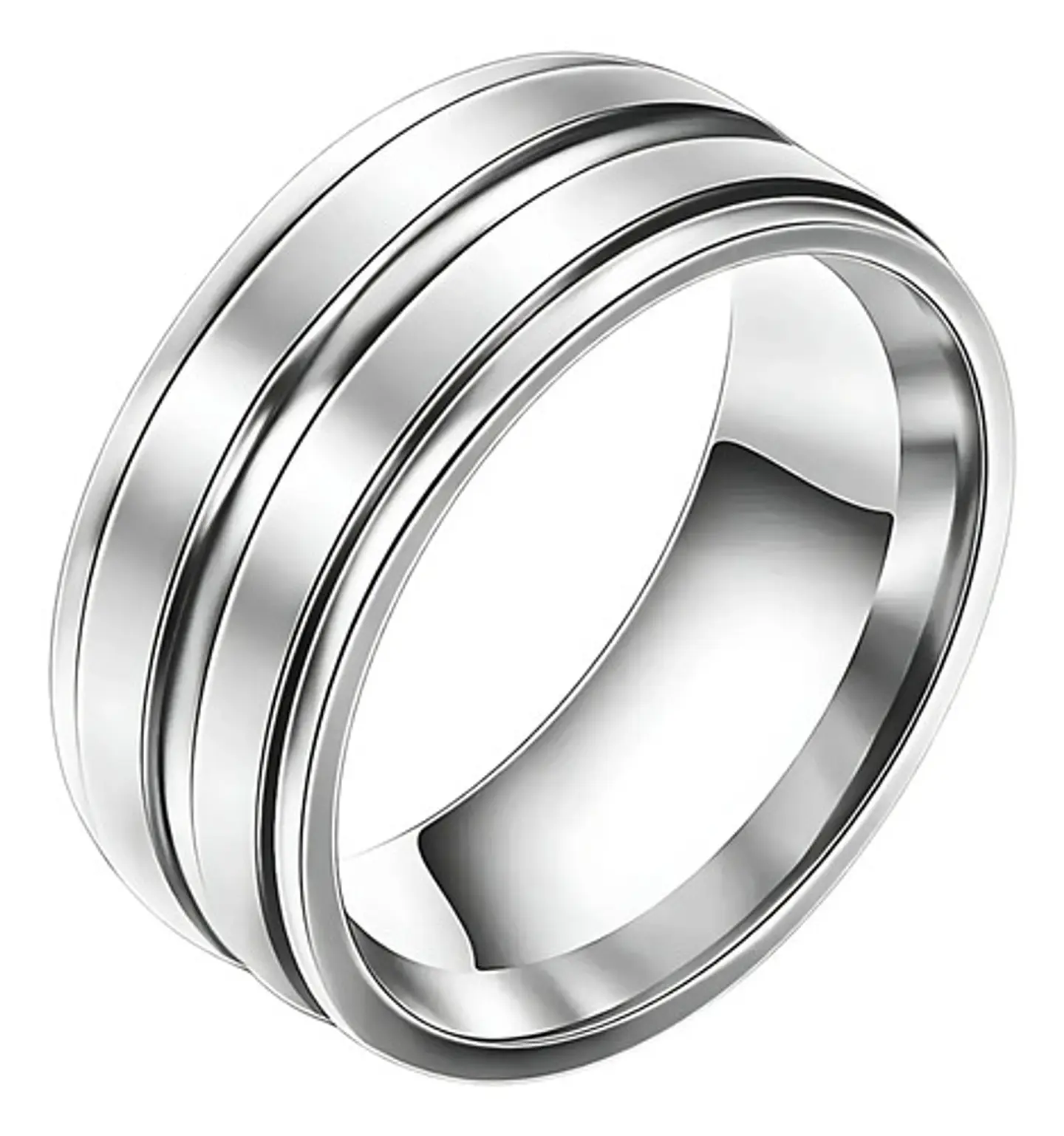 Anillo Argolla Color Plata Color Oro Acero Inoxidable Hombre 14