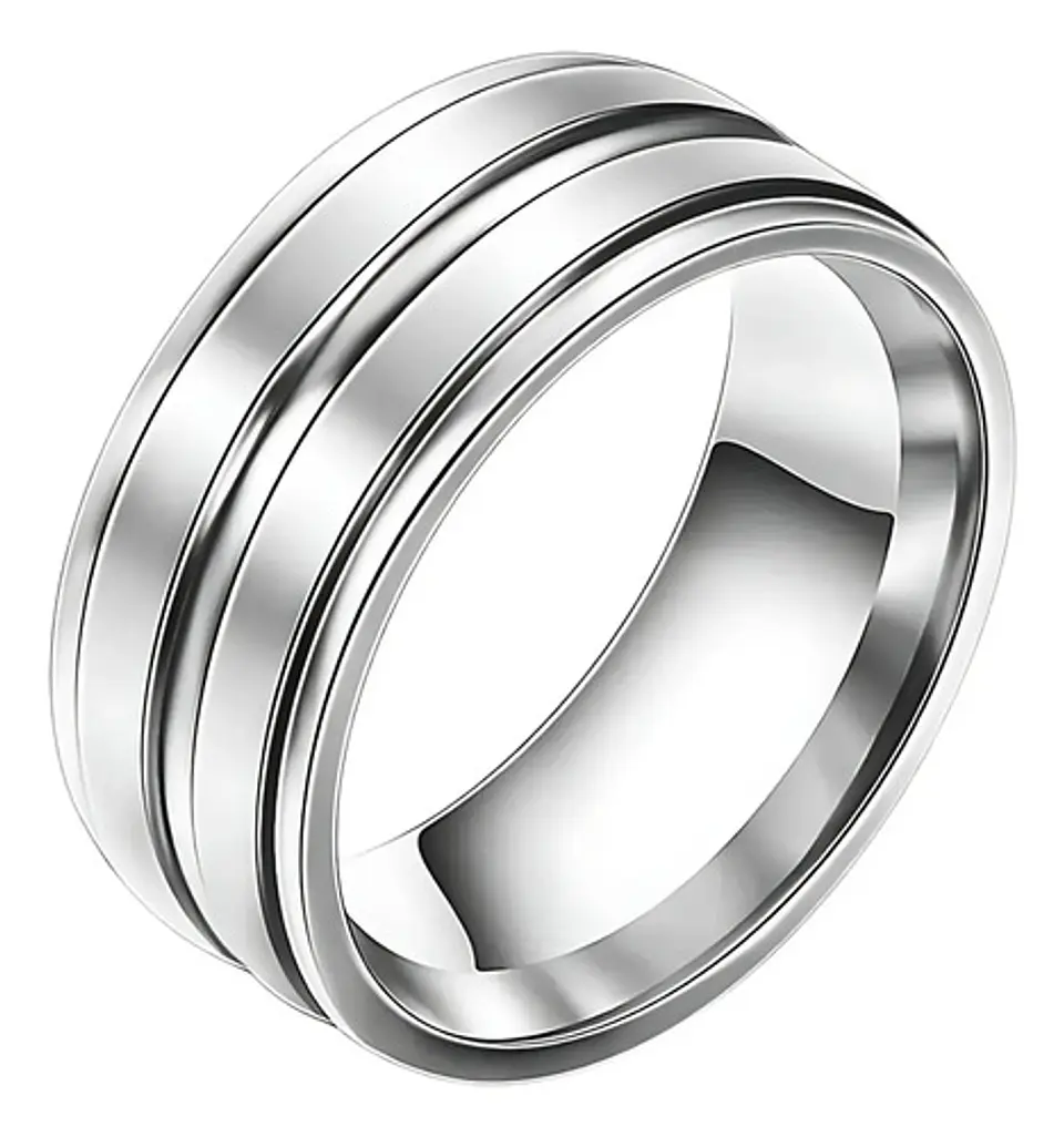 Anillo Argolla Color Plata Color Oro Acero Inoxidable Hombre 14