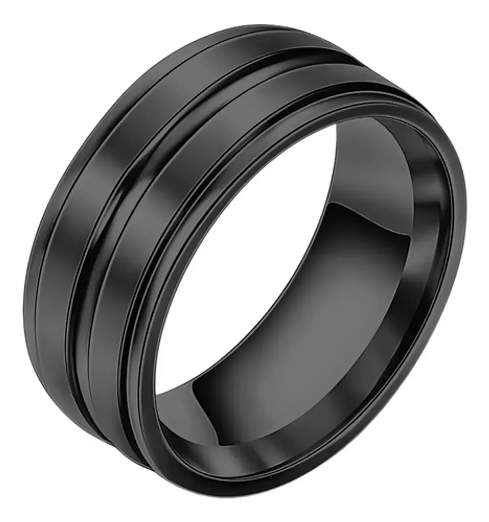 Anillo Argolla Color Plata Color Oro Acero Inoxidable Hombre 17