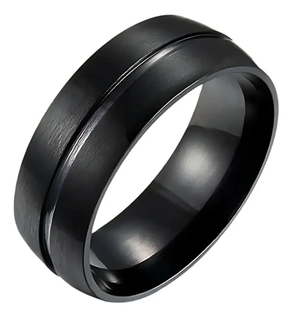 Anillo Argolla Color Plata Color Oro Acero Inoxidable Hombre 18