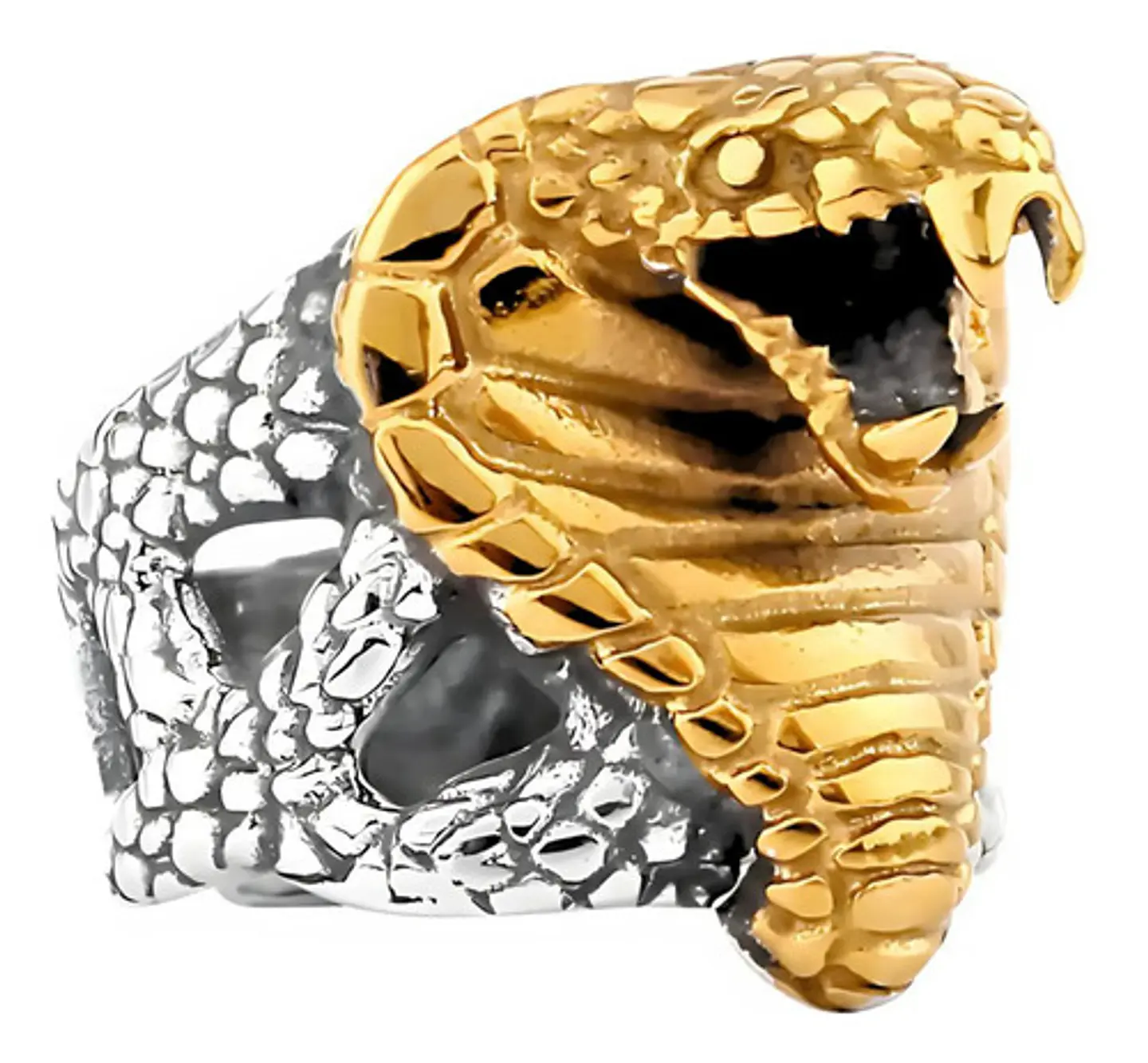 Anillo Cobra Color Oro Serpiente Acero Inoxidable Hombre 1