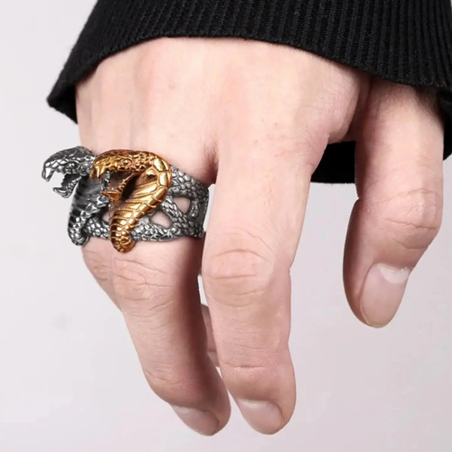Anillo Cobra Color Oro Serpiente Acero Inoxidable Hombre 6