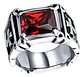 Anillo Piedra Roja Cruz Templario Acero Inoxidable Hombre - Miniatura 3