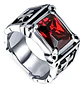 Anillo Piedra Roja Cruz Templario Acero Inoxidable Hombre - Miniatura 4