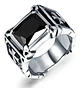 Anillo Piedra Roja Cruz Templario Acero Inoxidable Hombre - Miniatura 9