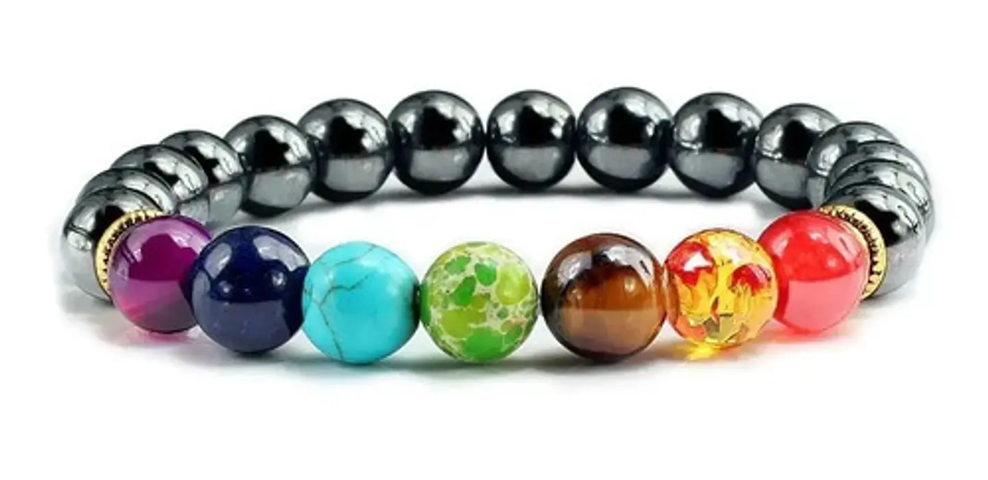 Pulsera Manilla Chakras Piedra Natural Ojo De Tigre Hombre 12