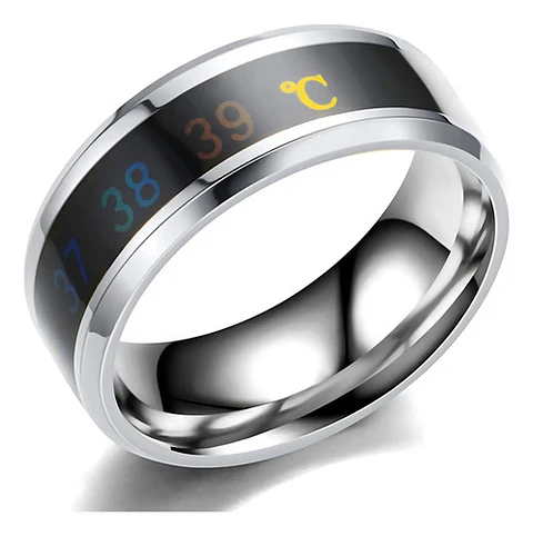 Anillo Termómetro Cambio Temperatura Acero Inoxidable Hombre